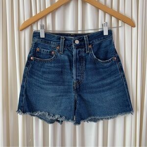 Levi's Premium Ribcage Denim Blue Women's Shorts Size 24 Summer Festival